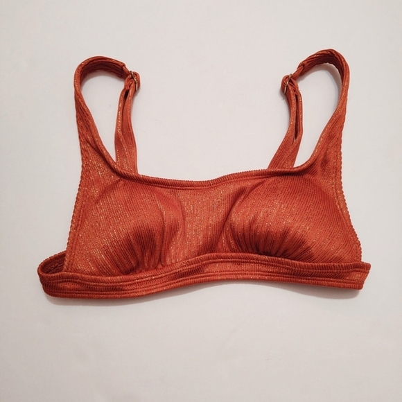 Xhilaration Orange Sparkle Bikini Swimsuit Top XL - Picture 1 of 3